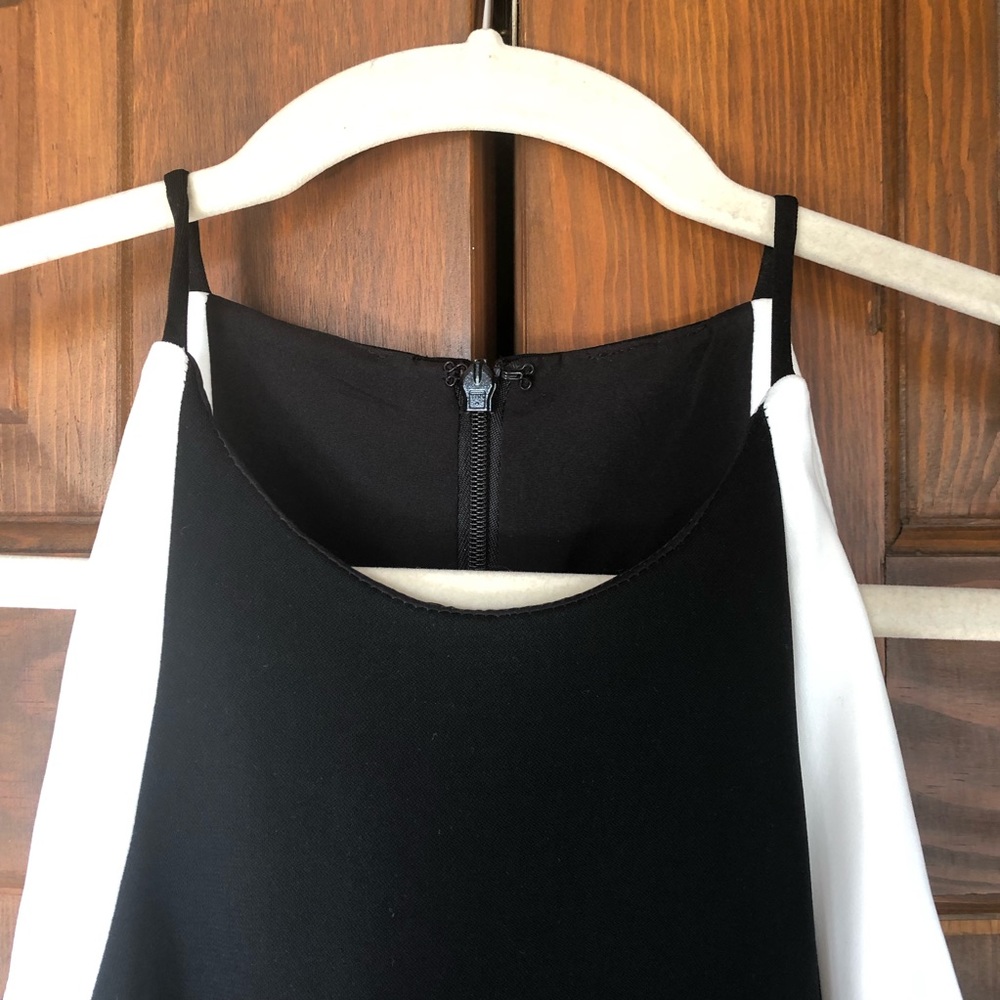 BADGLEY MISCHKA HALTER SHEATH MINI DRESS B/W SZ 6 - Picture 2 of 5